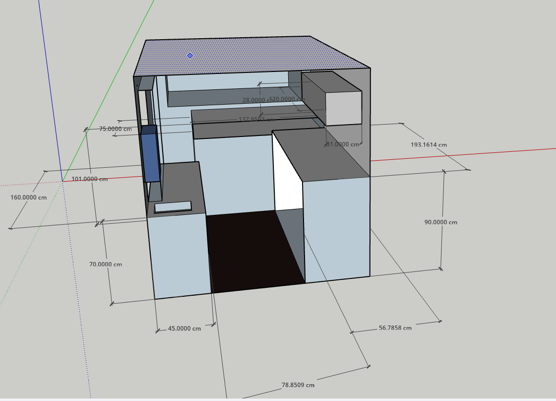 Second SketchUp view of Betty's pizza van layout